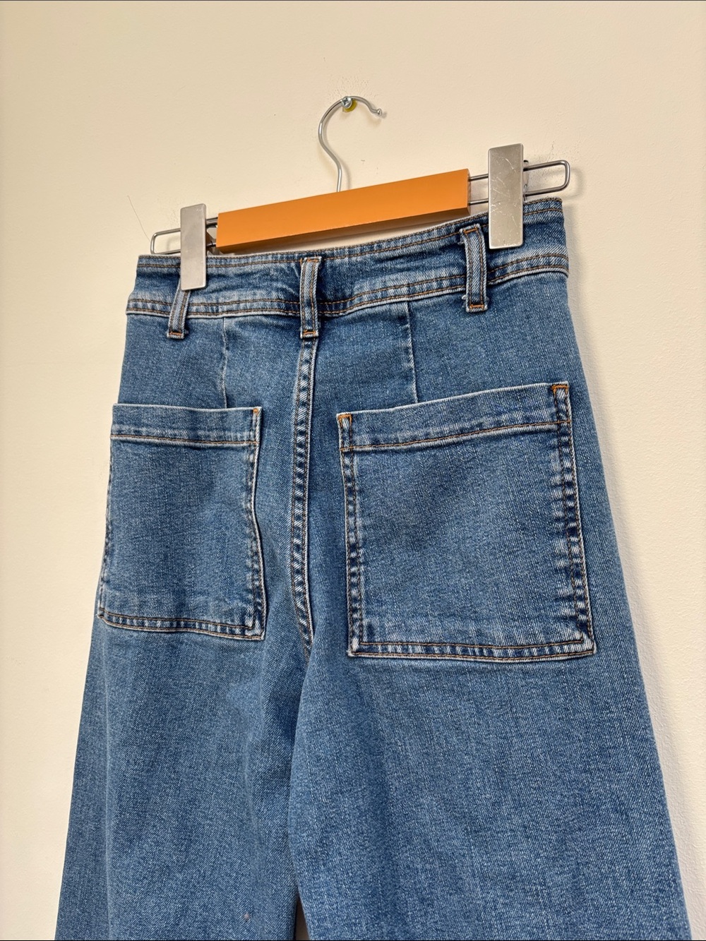 Zara Blue Wide-Leg Flare Jeans - Picture 5 of 8